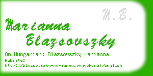 marianna blazsovszky business card